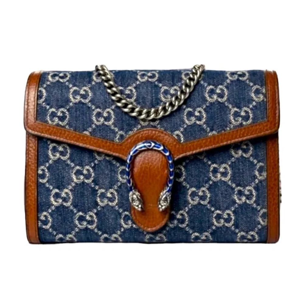 26 GG Dionysus Blue Jacquard Cabass Denim